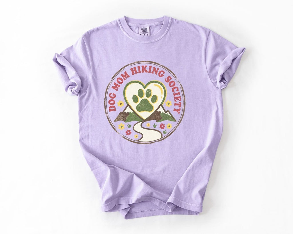 Dog Mom Hiking Society Tee - Orchid