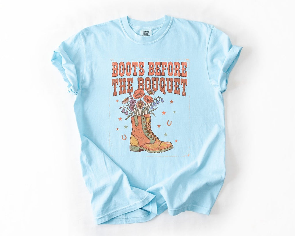Boots Before the Bouquet Tee - Chambray