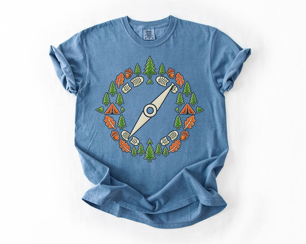 Adventure Compass T-Shirt - Blue Jean