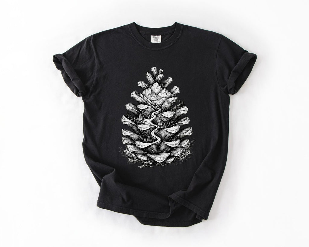 Pinecone Landscape T-Shirt - Black