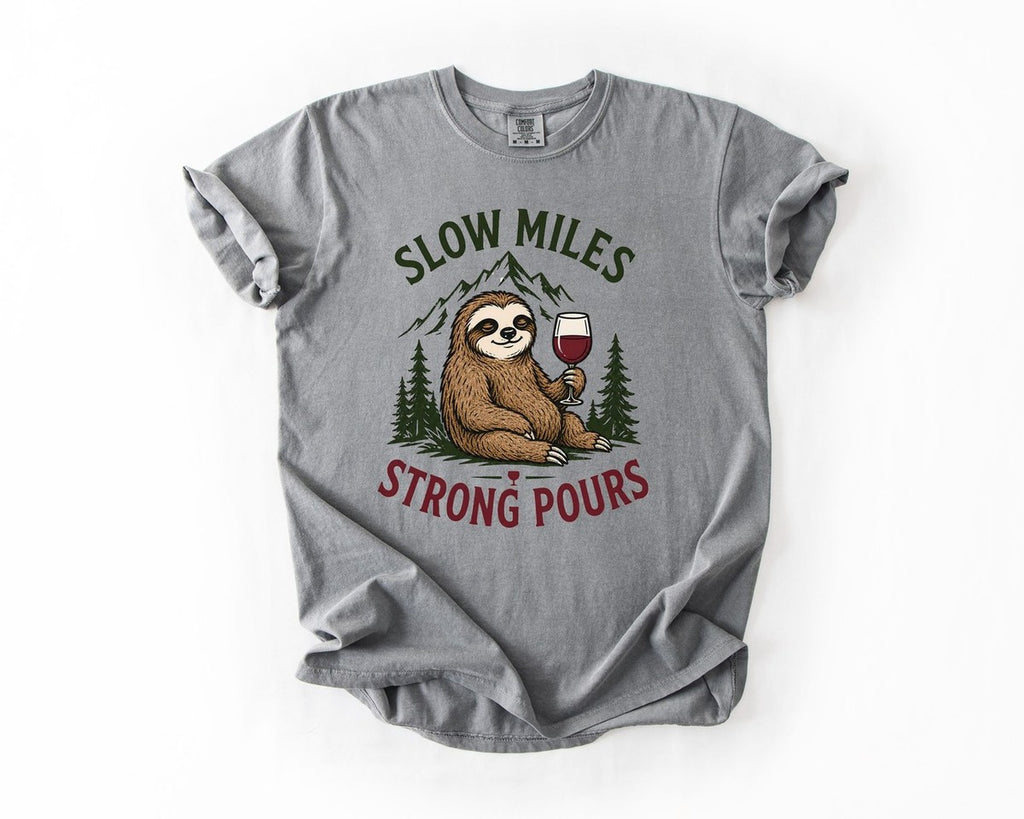 Sloth Wine Tee - Grey