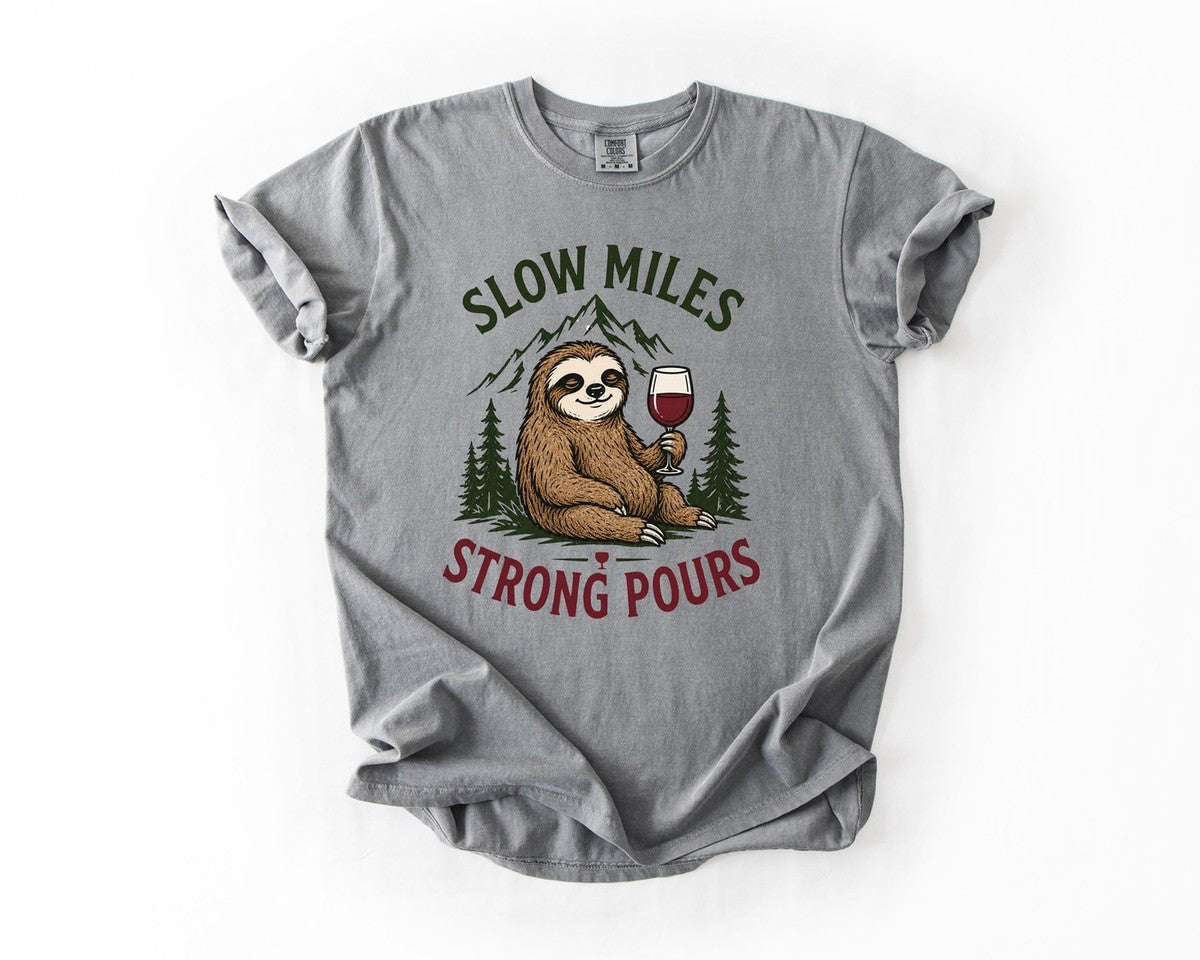 Sloth Wine Tee - Grey