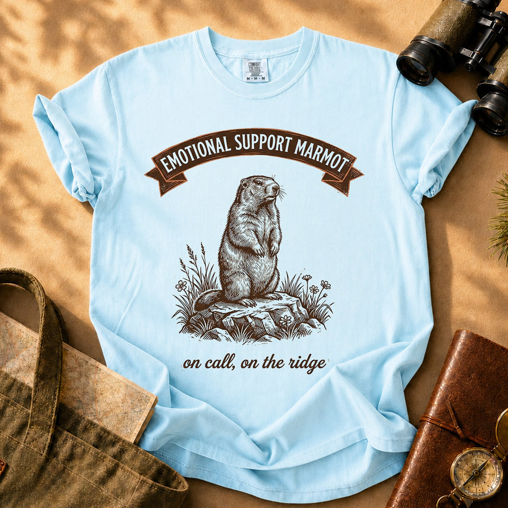 Emotional Support Marmot Tee - Chambray