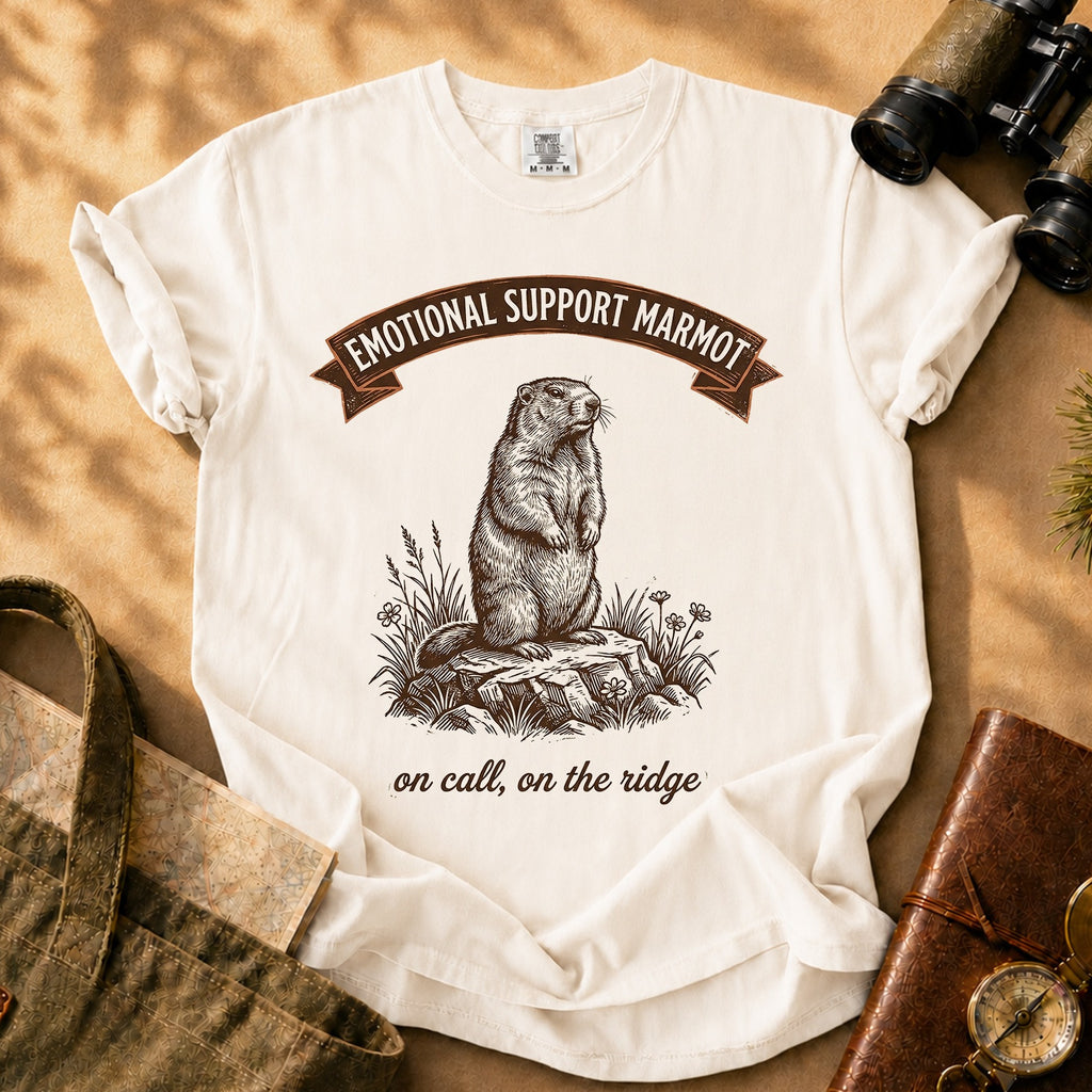 Emotional Support Marmot Tee - Ivory