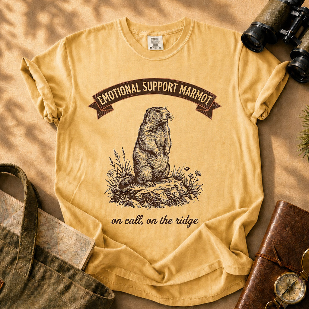 Emotional Support Marmot Tee - Mustard