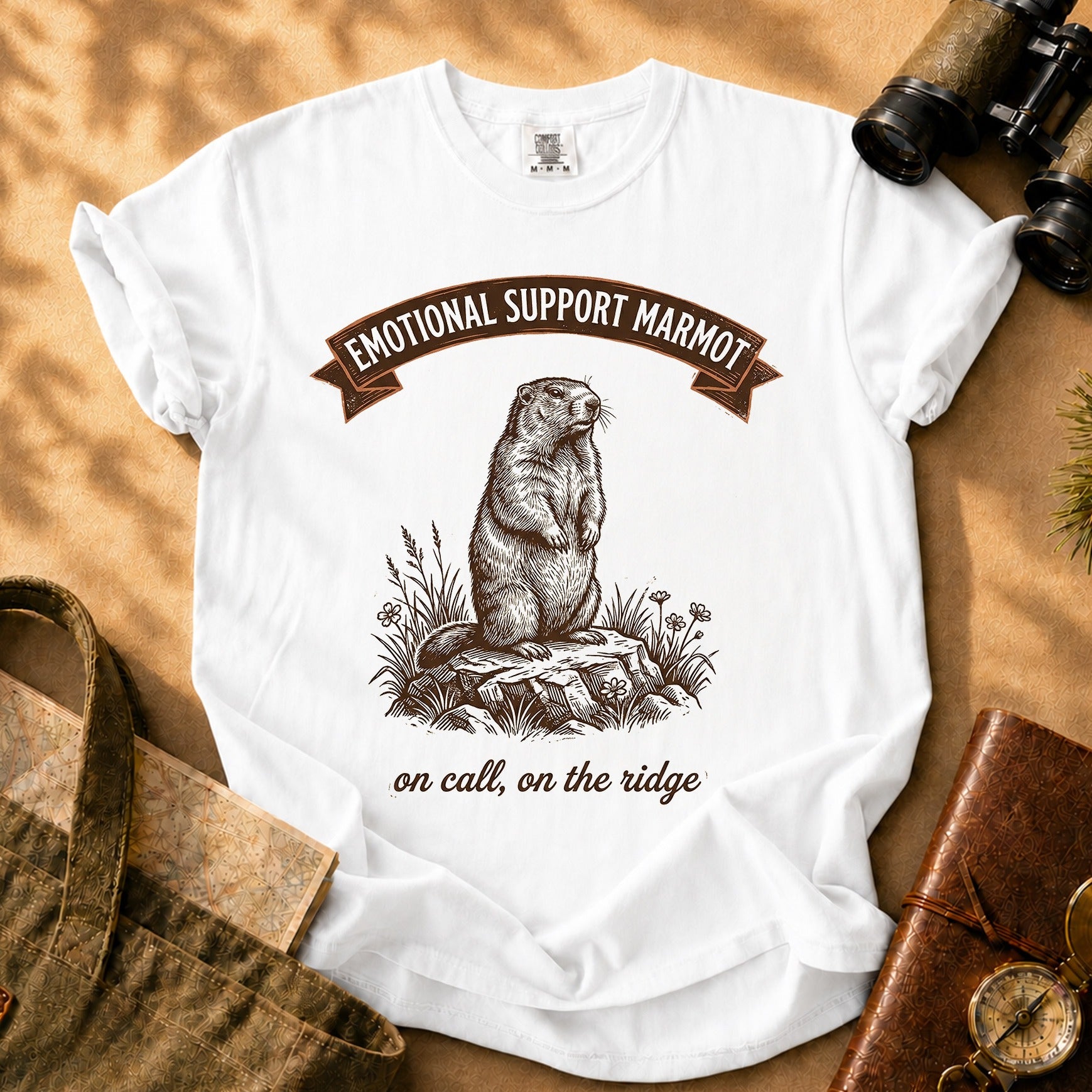 Emotional Support Marmot Tee - White