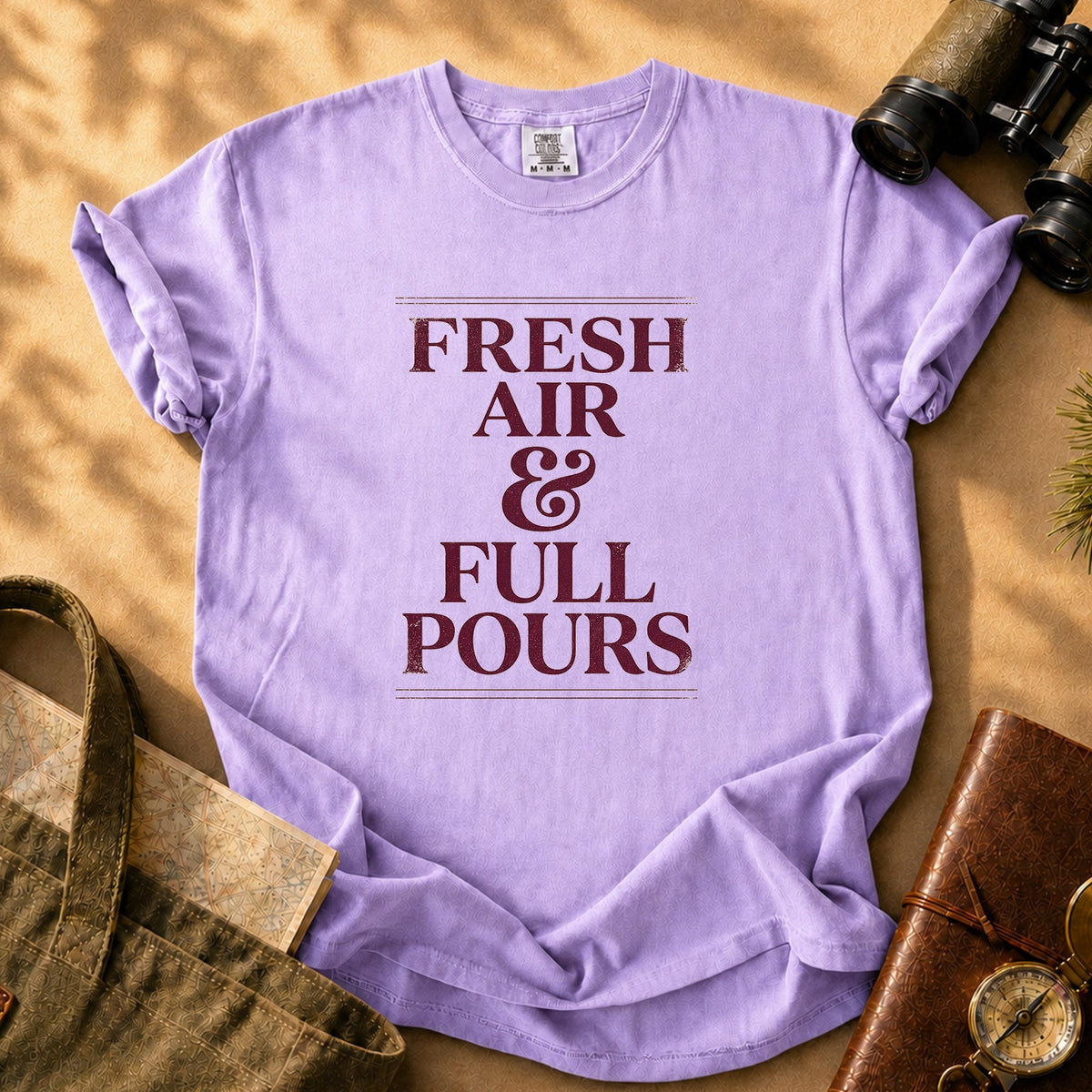 Fresh Air & Full Pours Tee - Orchid