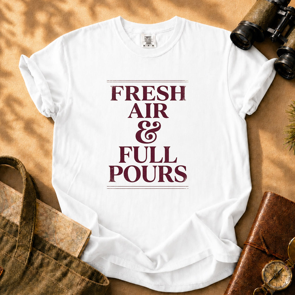 Fresh Air & Full Pours Tee - White