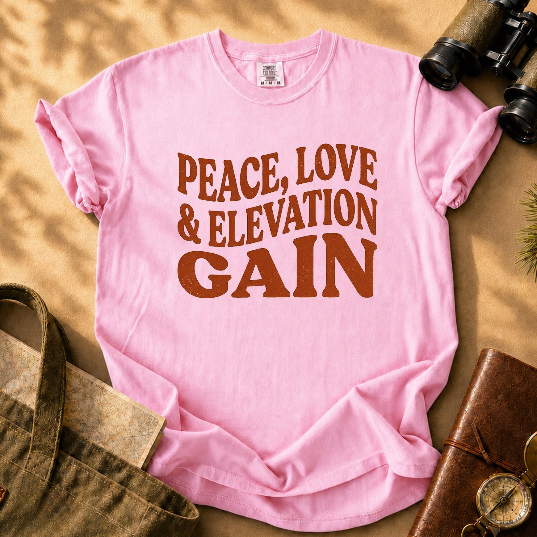 Peace Love & Elevation Gain Tee - Blossom