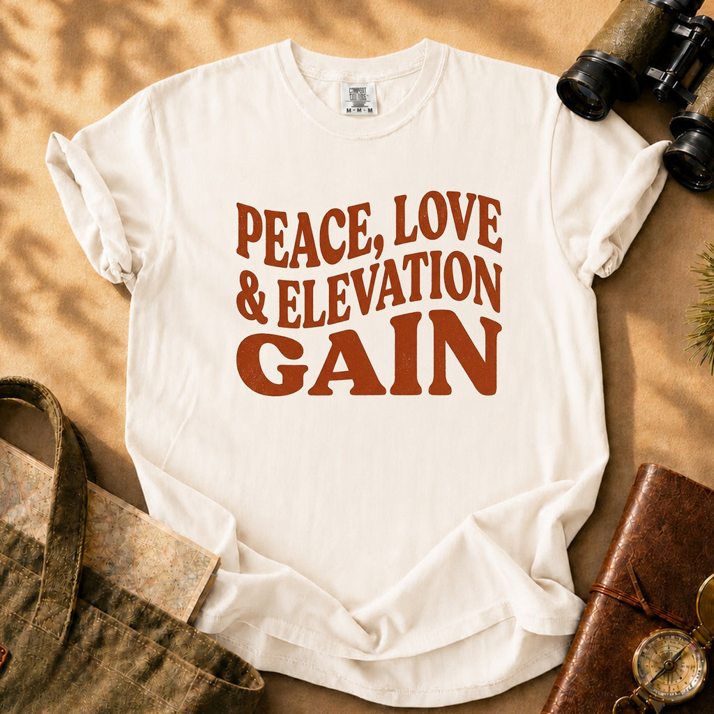 Peace Love & Elevation Gain Tee - Ivory