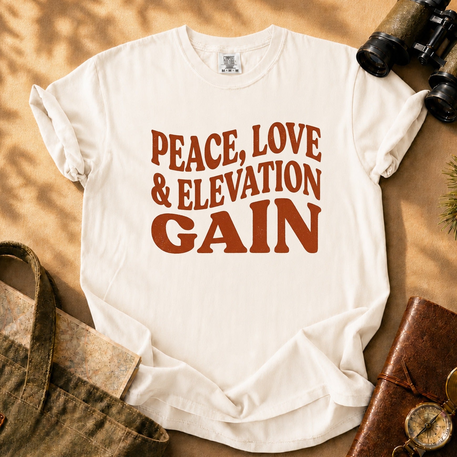 Peace Love & Elevation Gain Tee - Ivory
