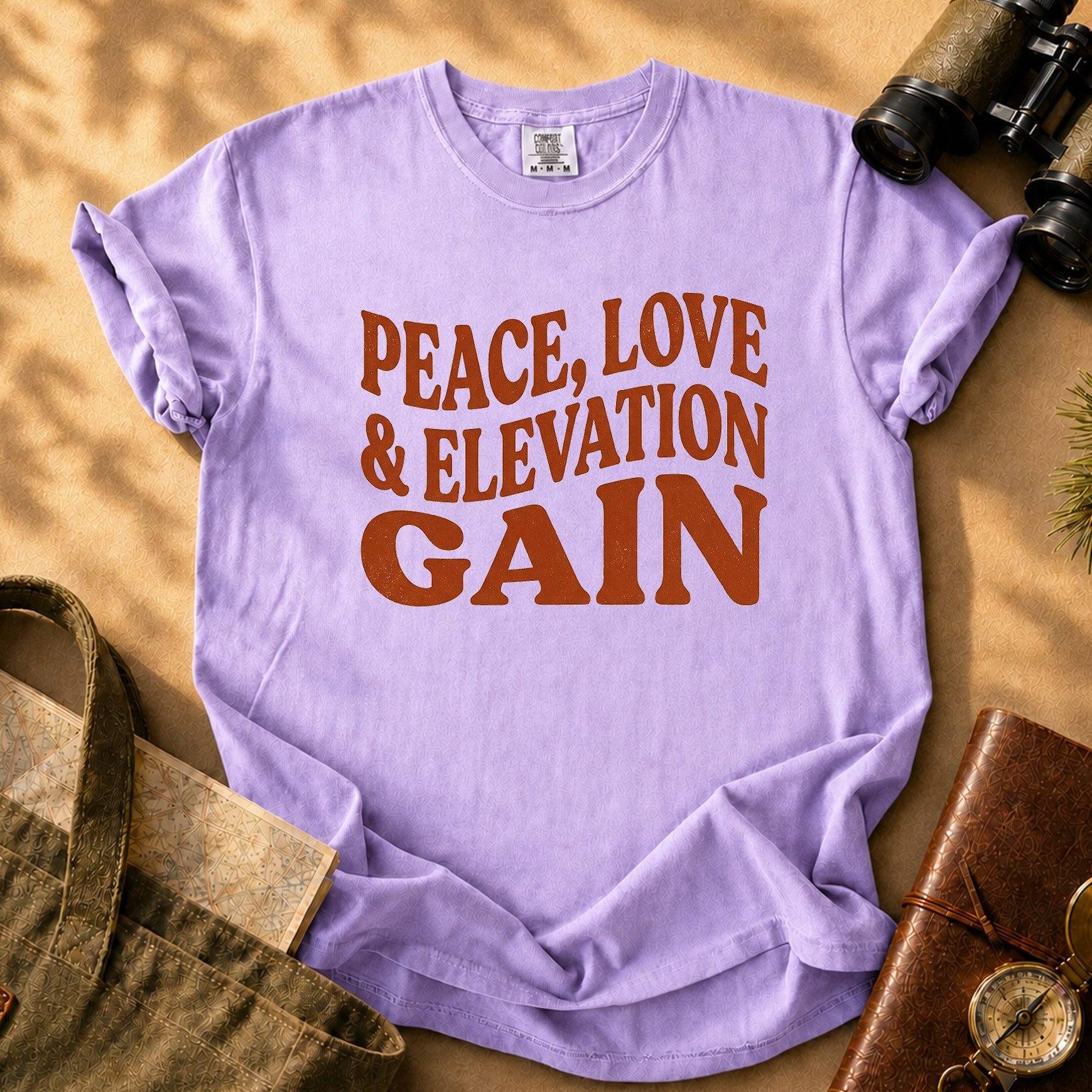 Peace Love & Elevation Gain Tee - Orchid