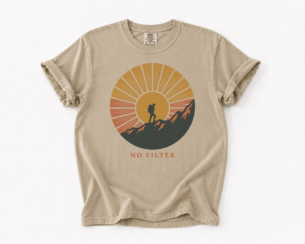 Hiker Sunset T-Shirt - Khaki