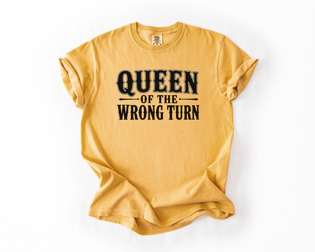 Queen of the Wrong Turn Tee - Mustard