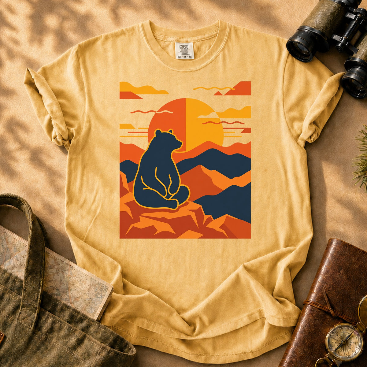 Bear Sunset Tee - Mustard
