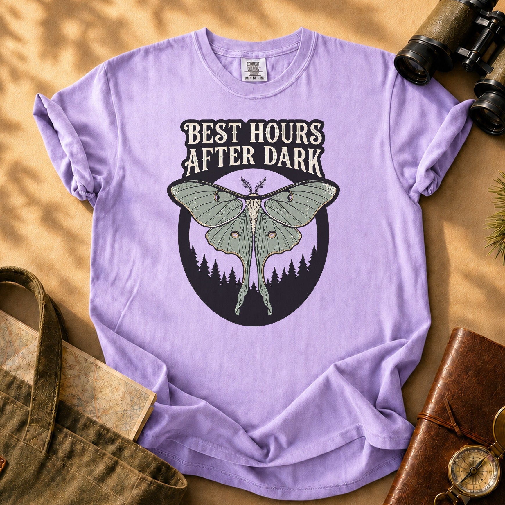 Best Hours After Dark Moth Tee - Orchid