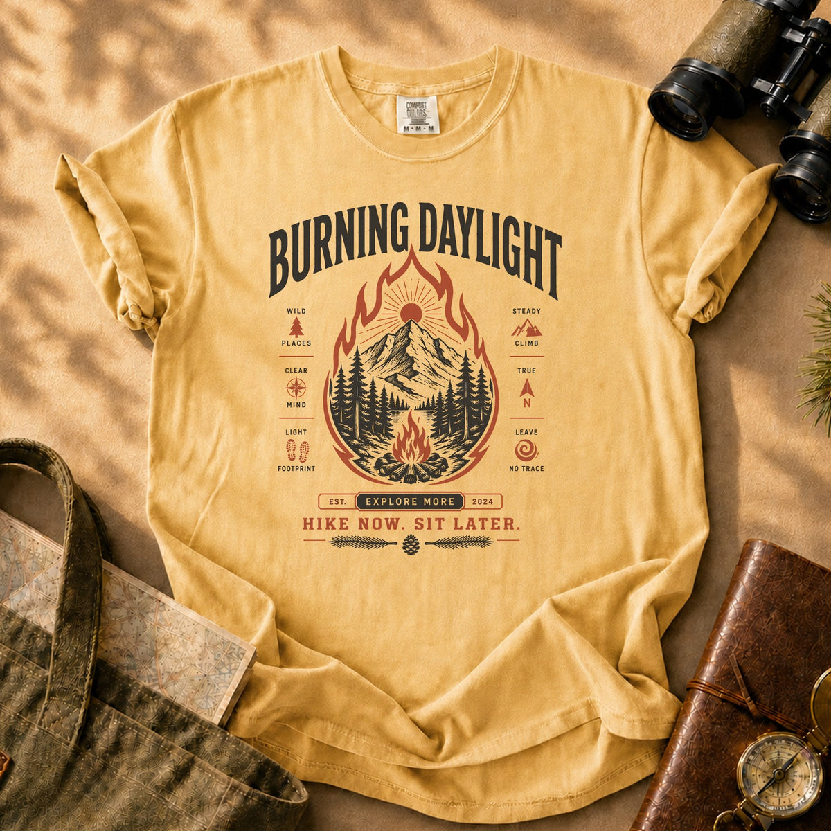 Burning Daylight Hike Tee - Mustard
