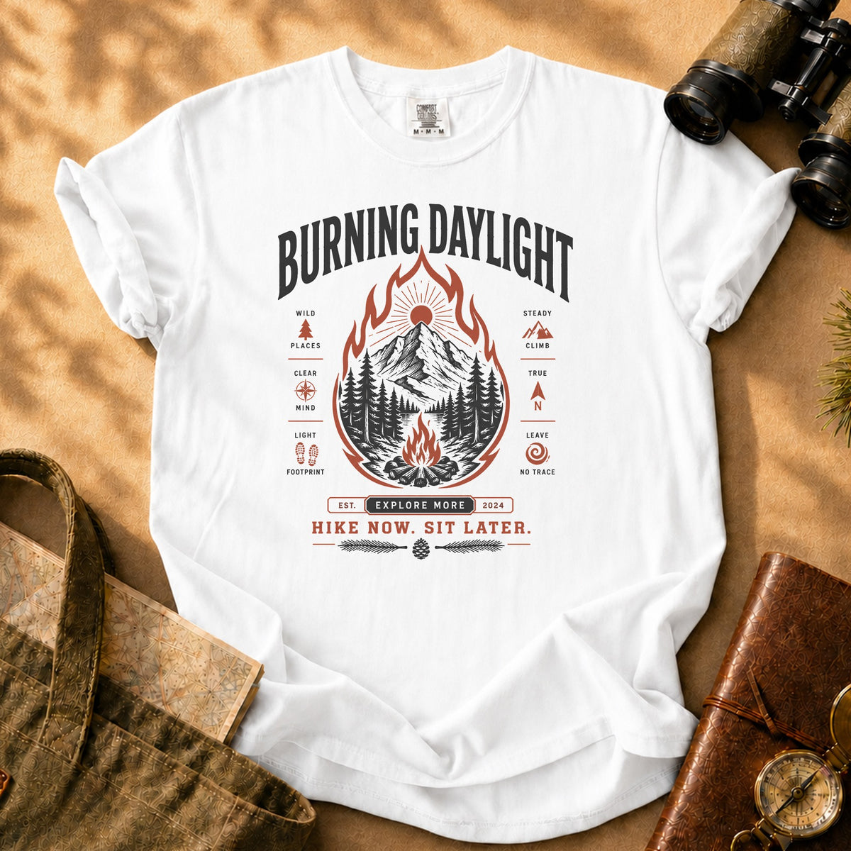 Burning Daylight Hike Tee - White