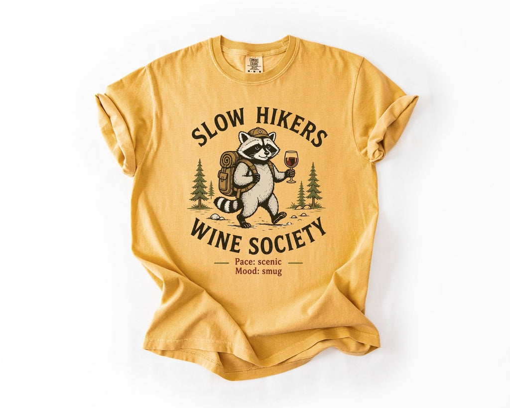 Slow Hikers Wine Society Tee - Mustard