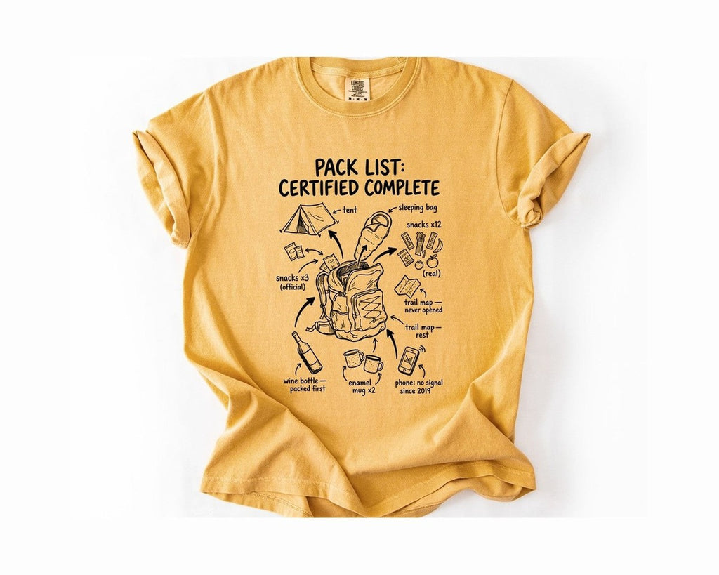Adventure Pack List T-Shirt - Mustard