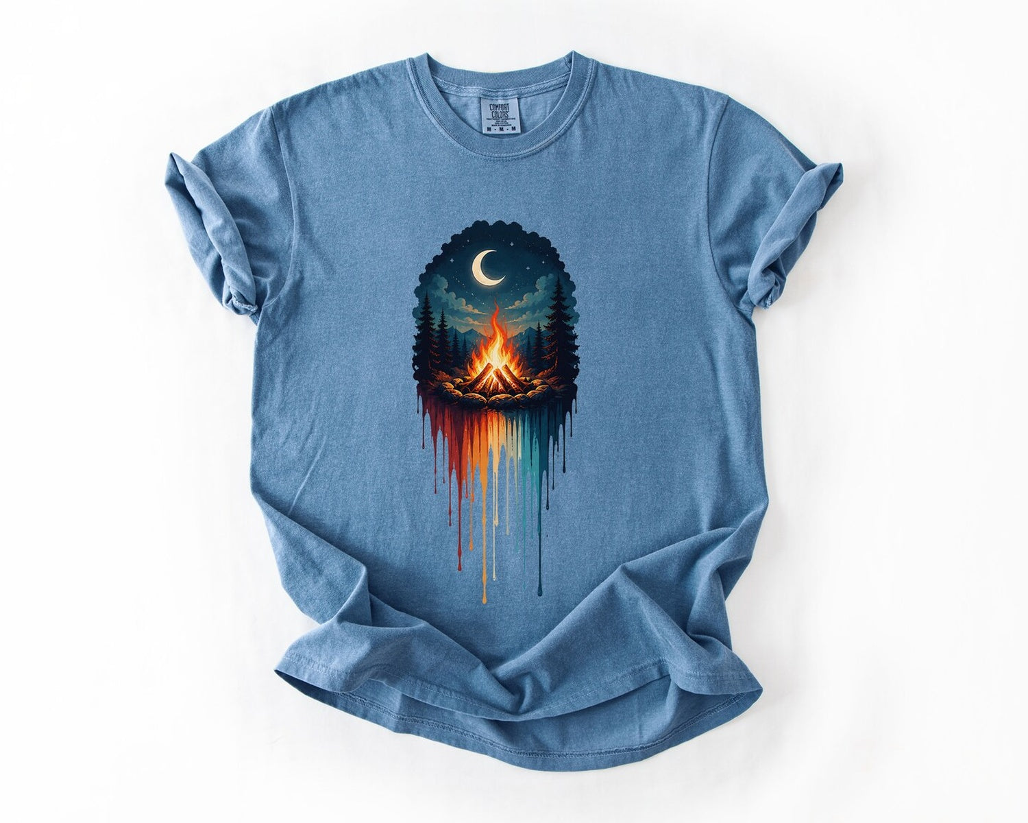Campfire Night T-Shirt - Blue Jean