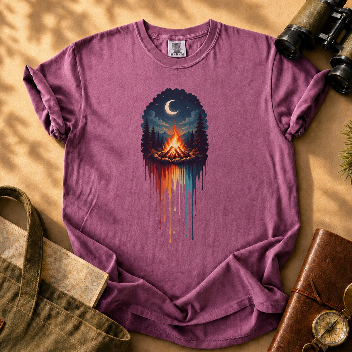 Campfire Night Tee - Berry