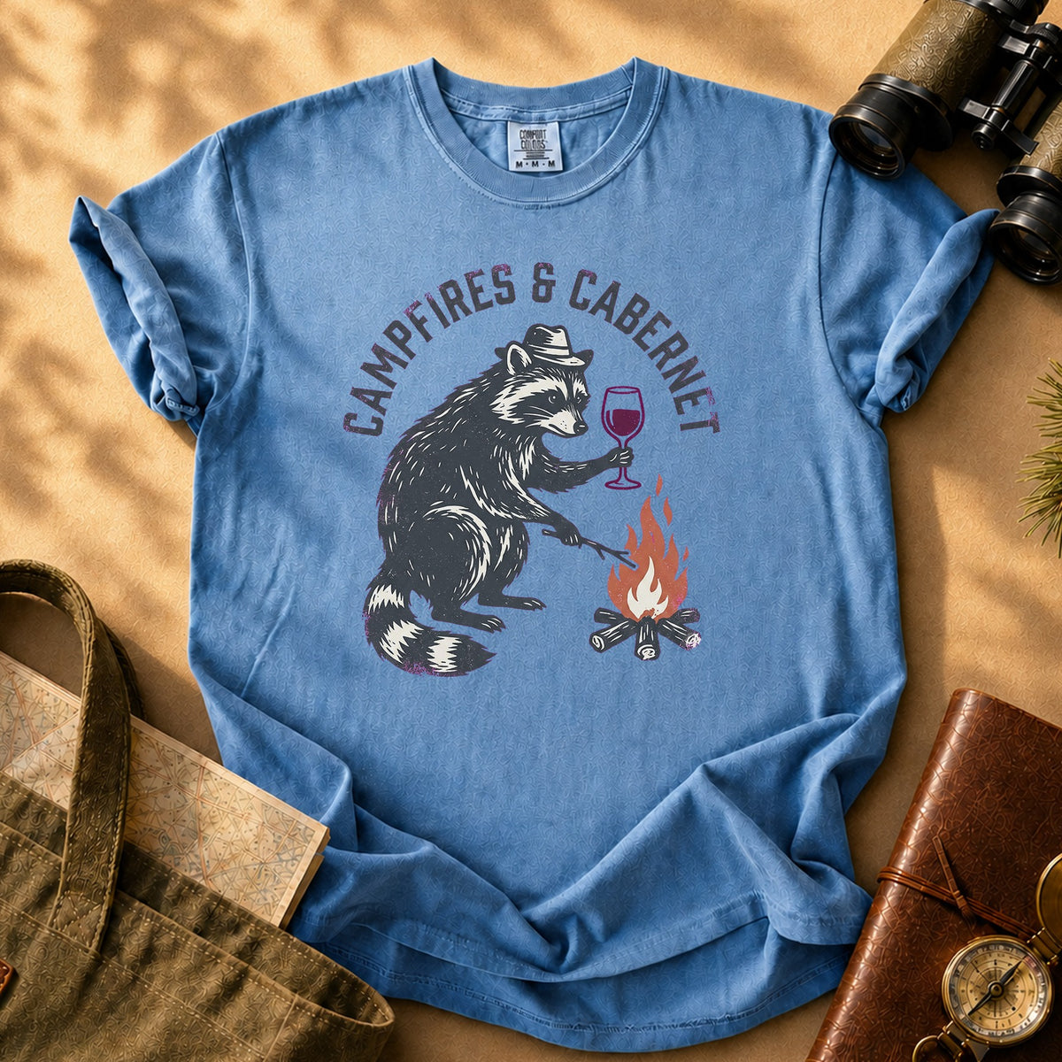 Campfires & Cabernet Tee - Blue Jean