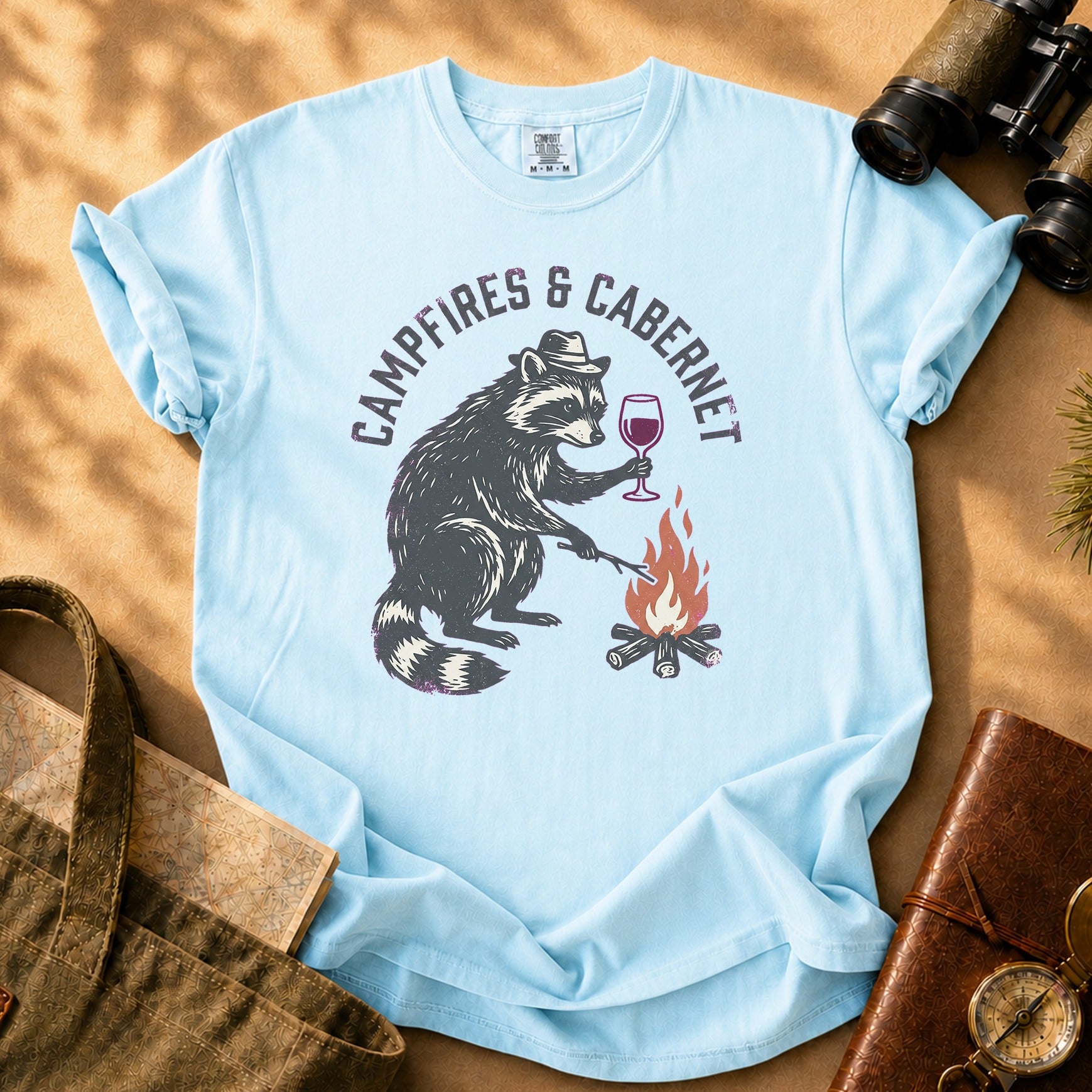 Campfires & Cabernet Tee - Chambray