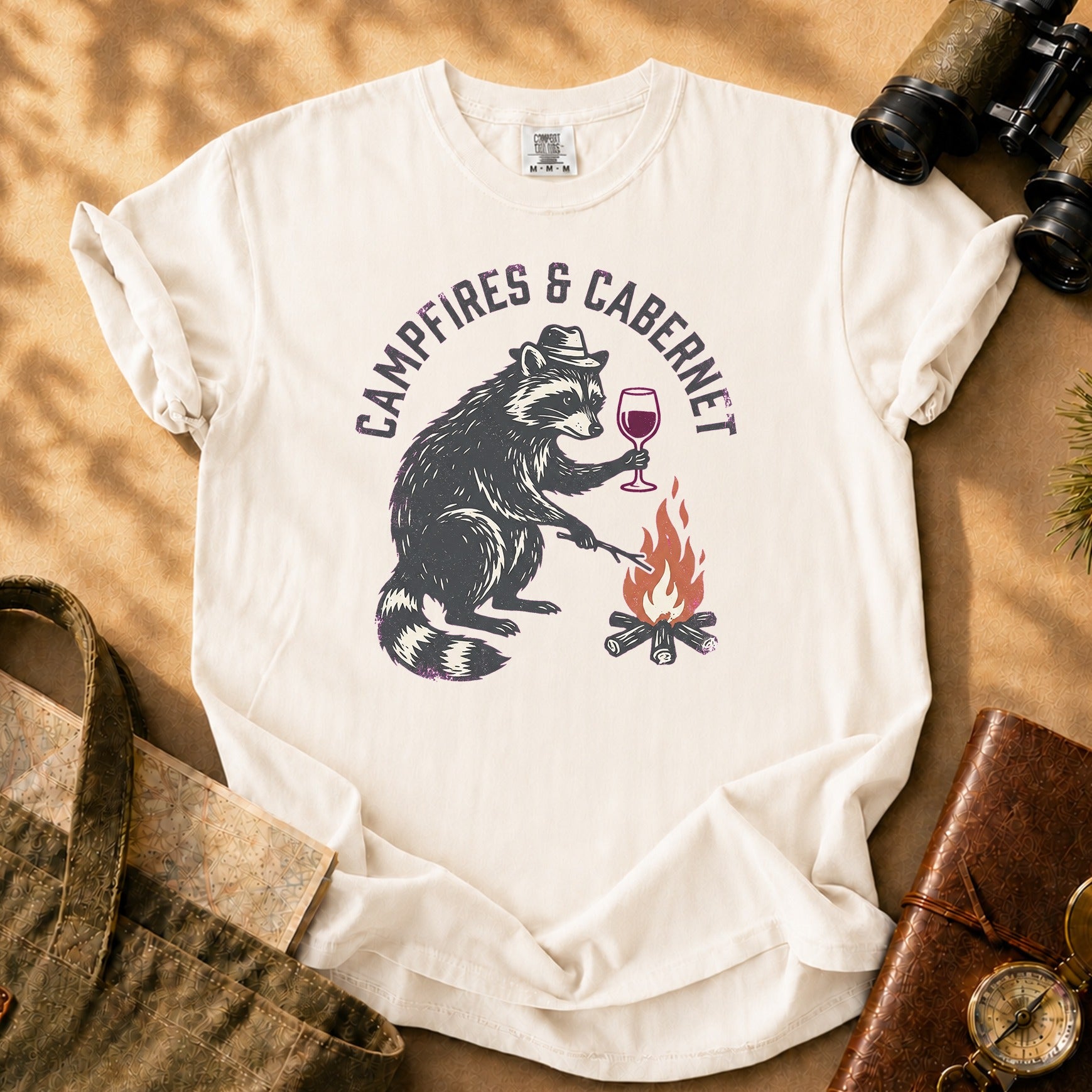 Campfires & Cabernet Tee - Ivory