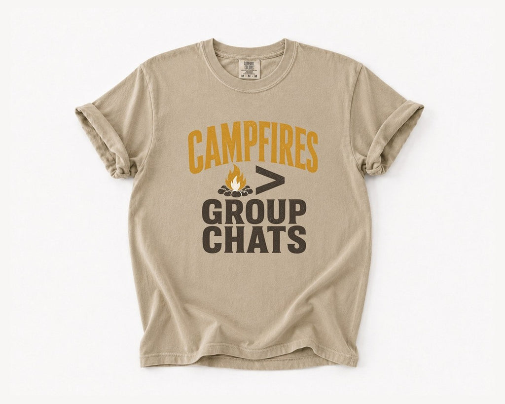 Campfires > Group Chats T-Shirt - Khaki