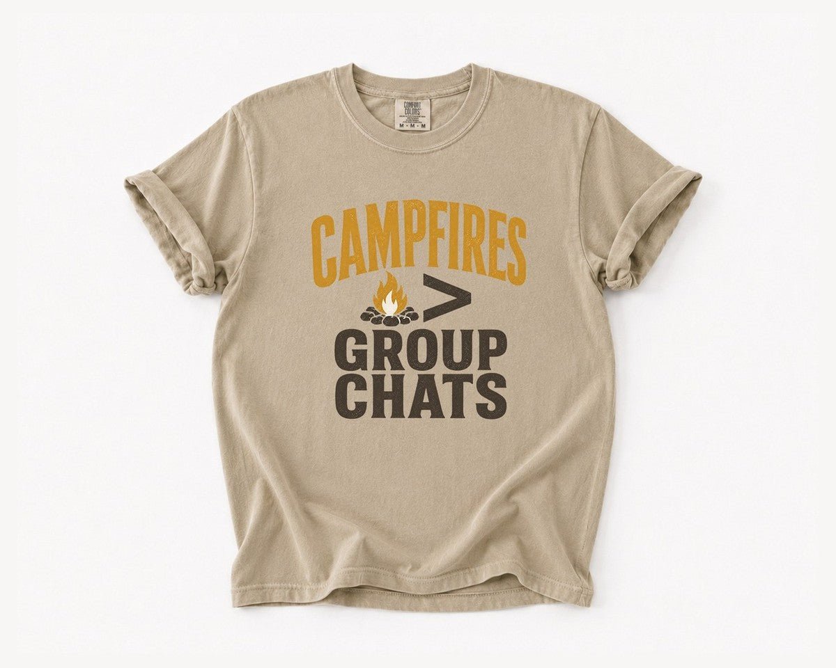 Campfires > Group Chats T-Shirt - Khaki