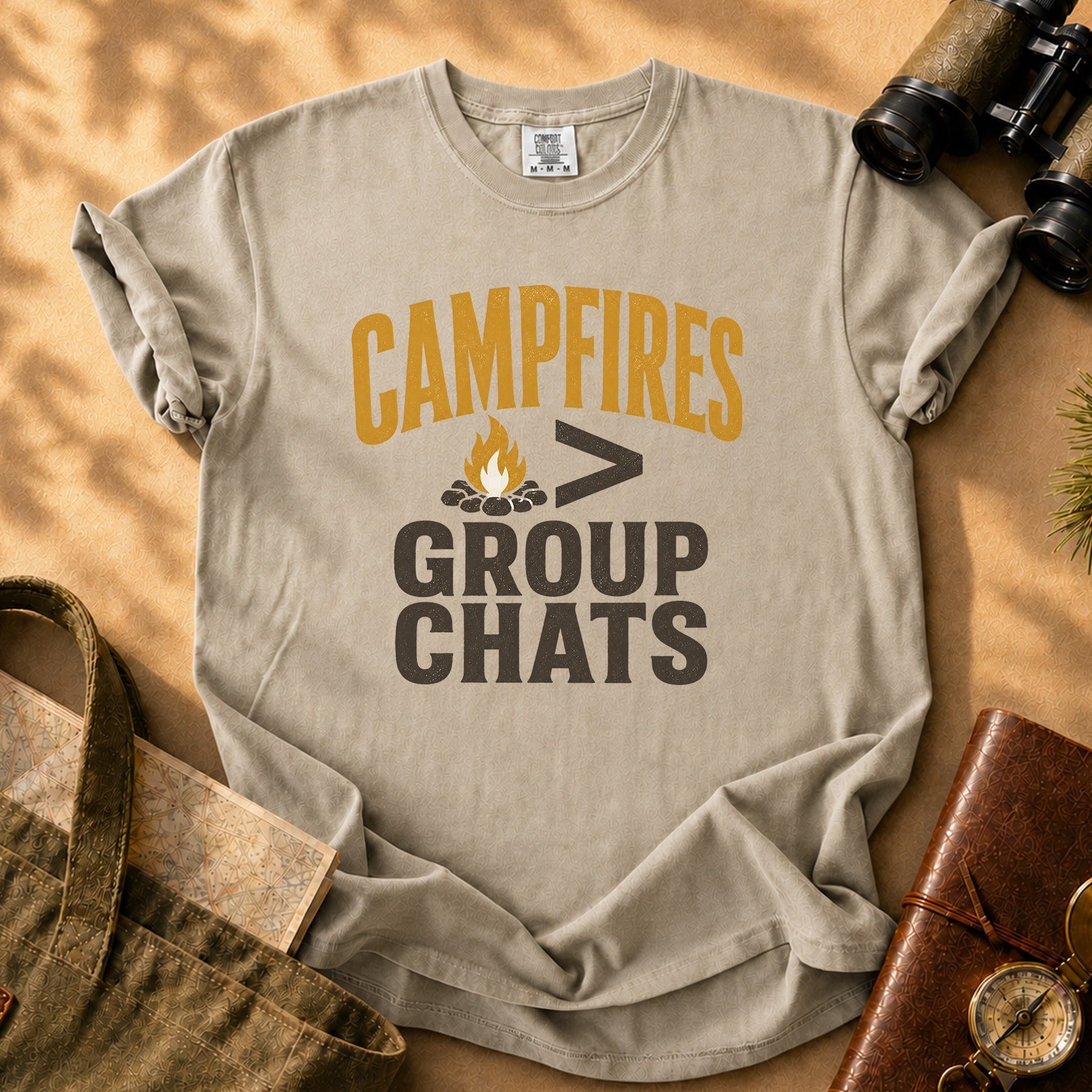 Campfires > Group Chats Tee - Khaki