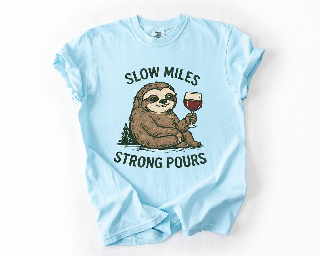 Slow Miles Strong Pours Tee - Chambray