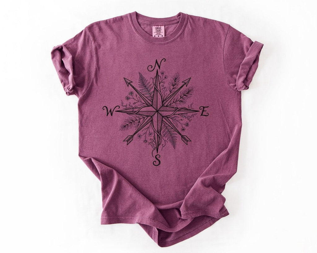 Compass Rose T-Shirt - Berry