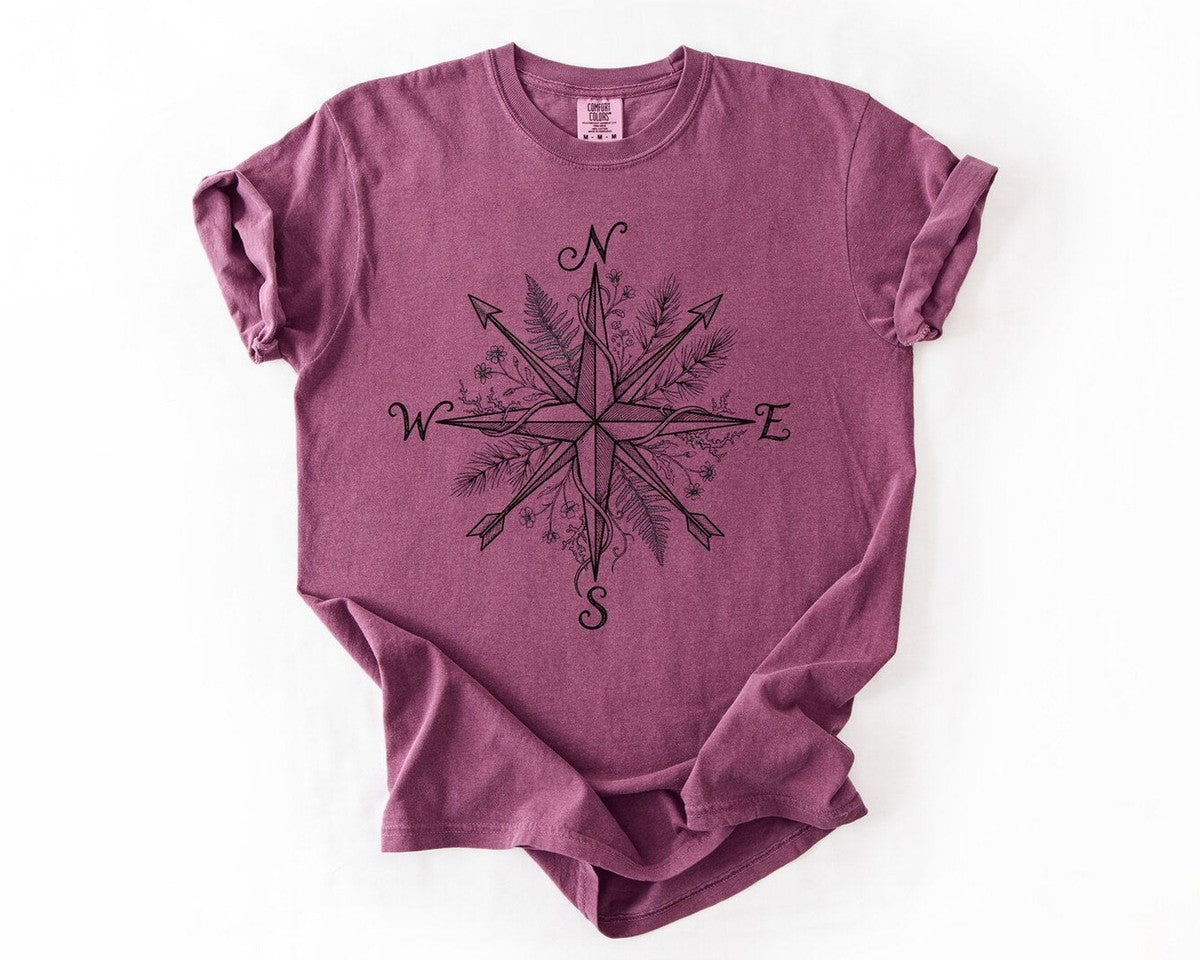 Compass Rose T-Shirt - Berry