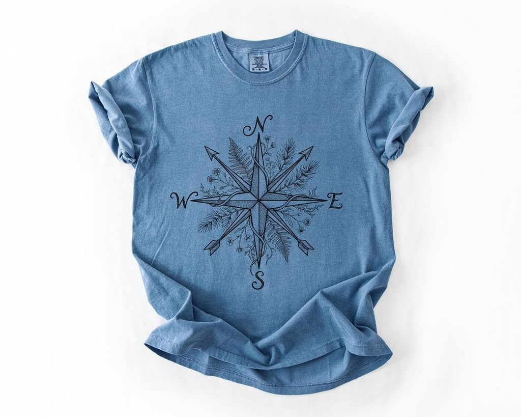 Compass Rose T-Shirt - Blue Jean