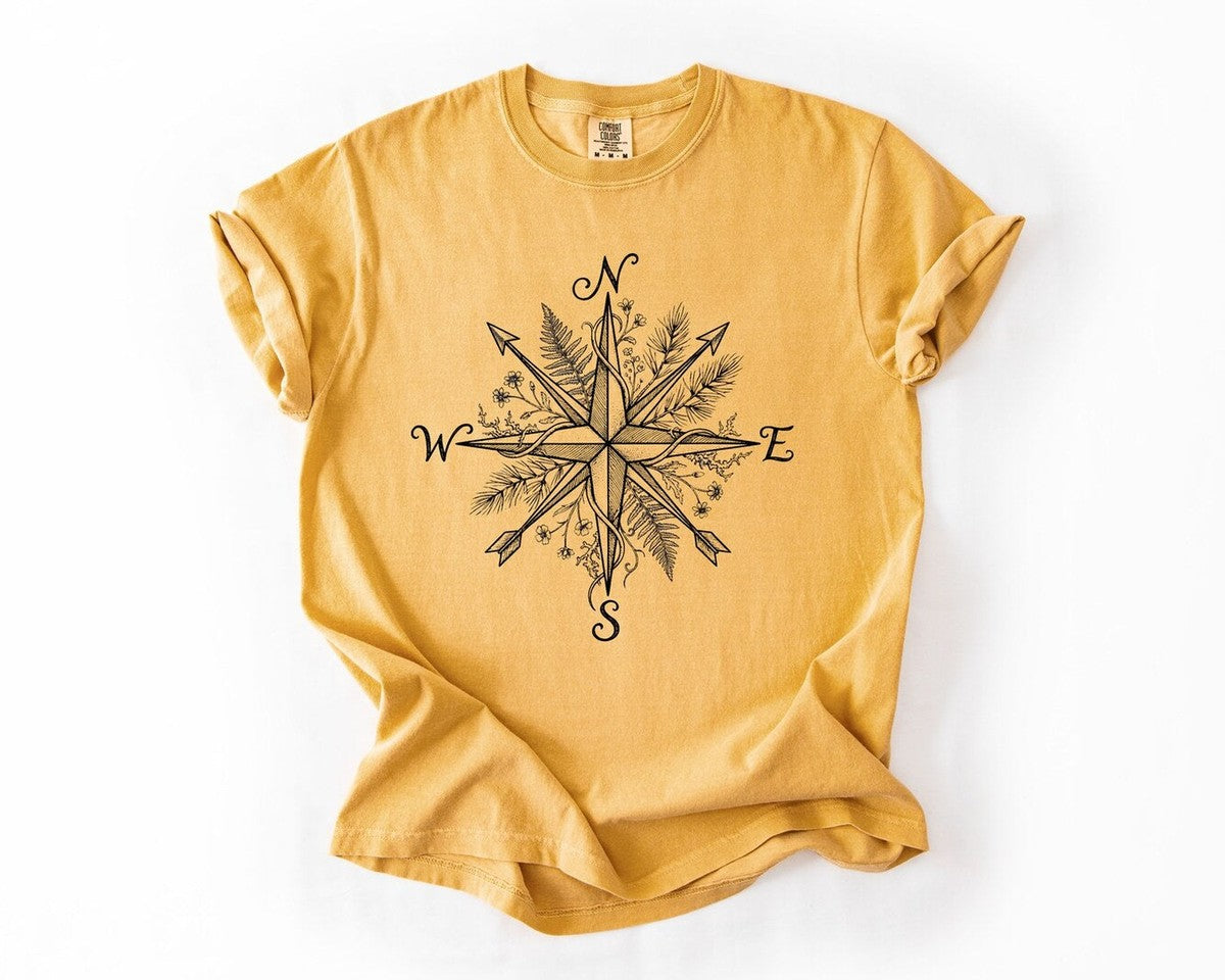 Compass Rose T-Shirt - Mustard