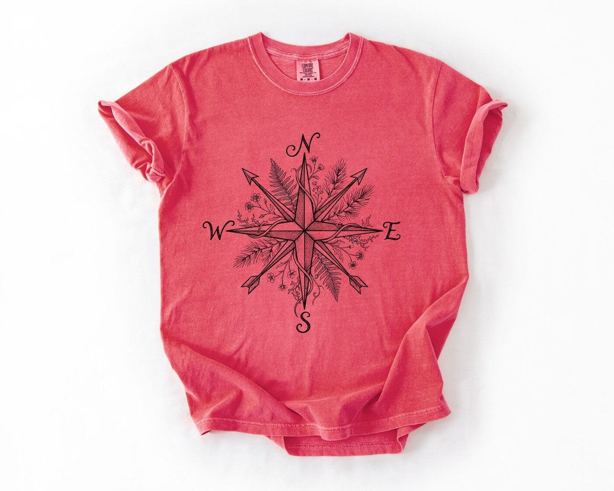 Compass Rose T-Shirt - Watermelon