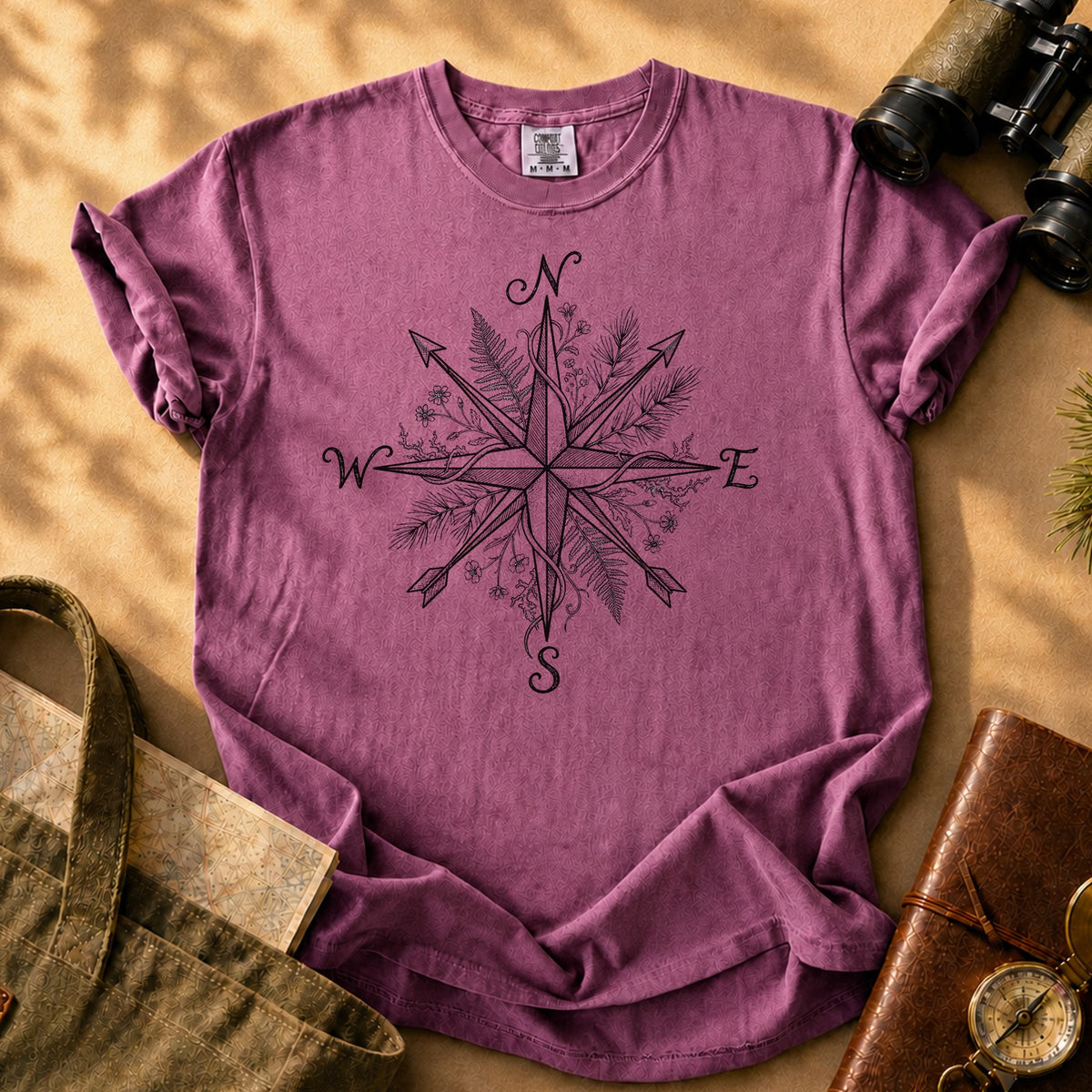 Compass Rose Tee - Berry