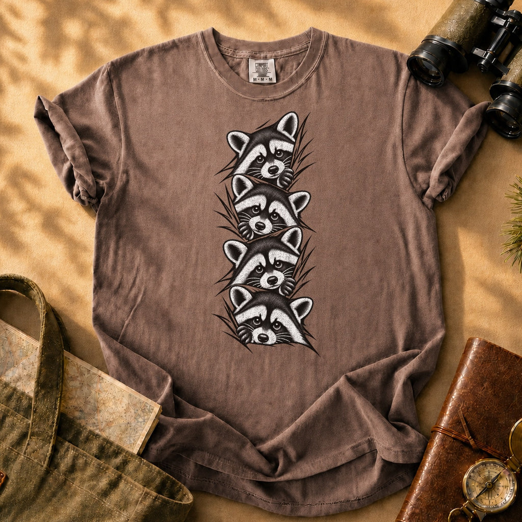 Curious Locals Raccoon Tee - Espresso