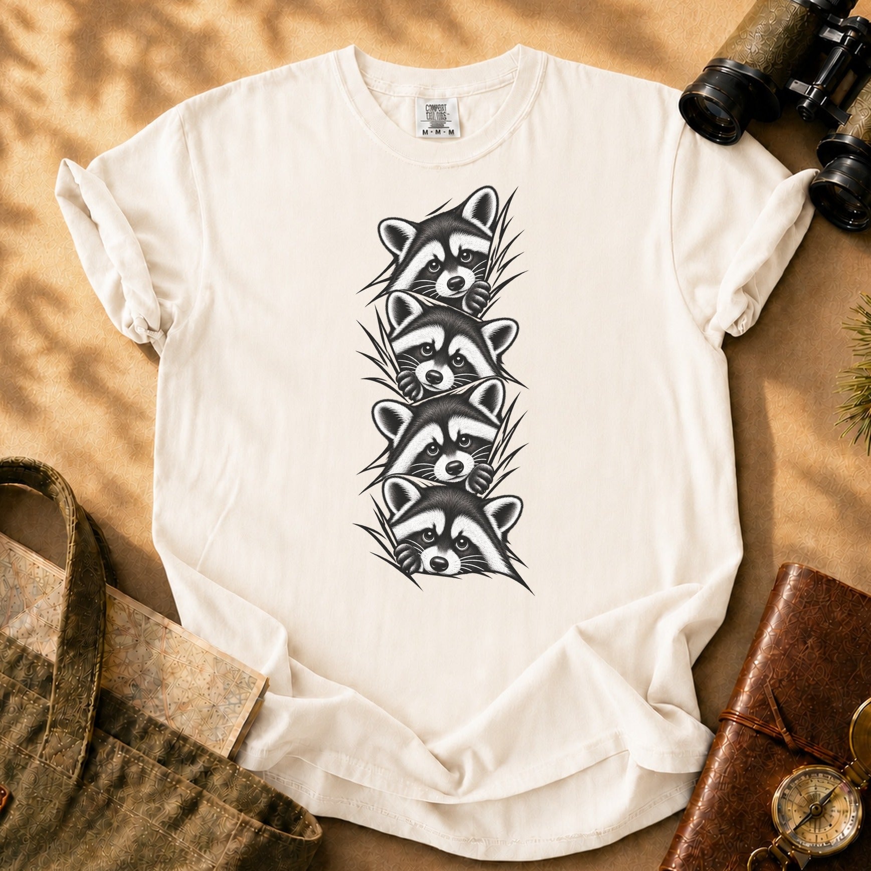 Curious Locals Raccoon Tee - Ivory
