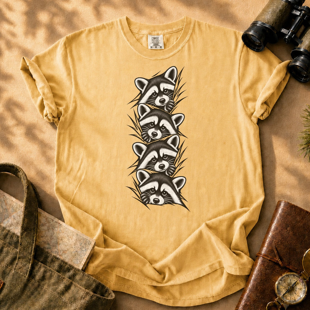 Curious Locals Raccoon Tee - Mustard