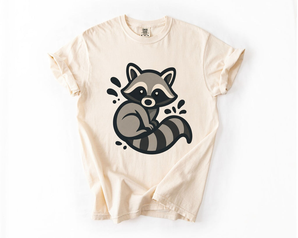 Cute Raccoon Graphic T-Shirt - Ivory