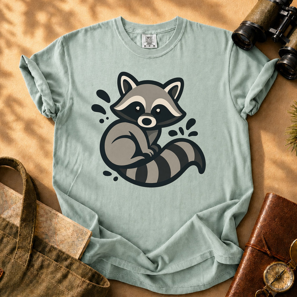 Cute Raccoon Graphic Tee - Bay