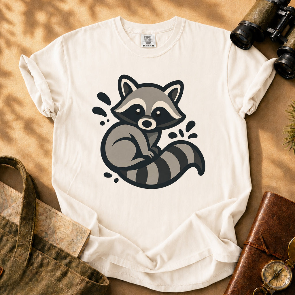 Cute Raccoon Graphic Tee - Ivory