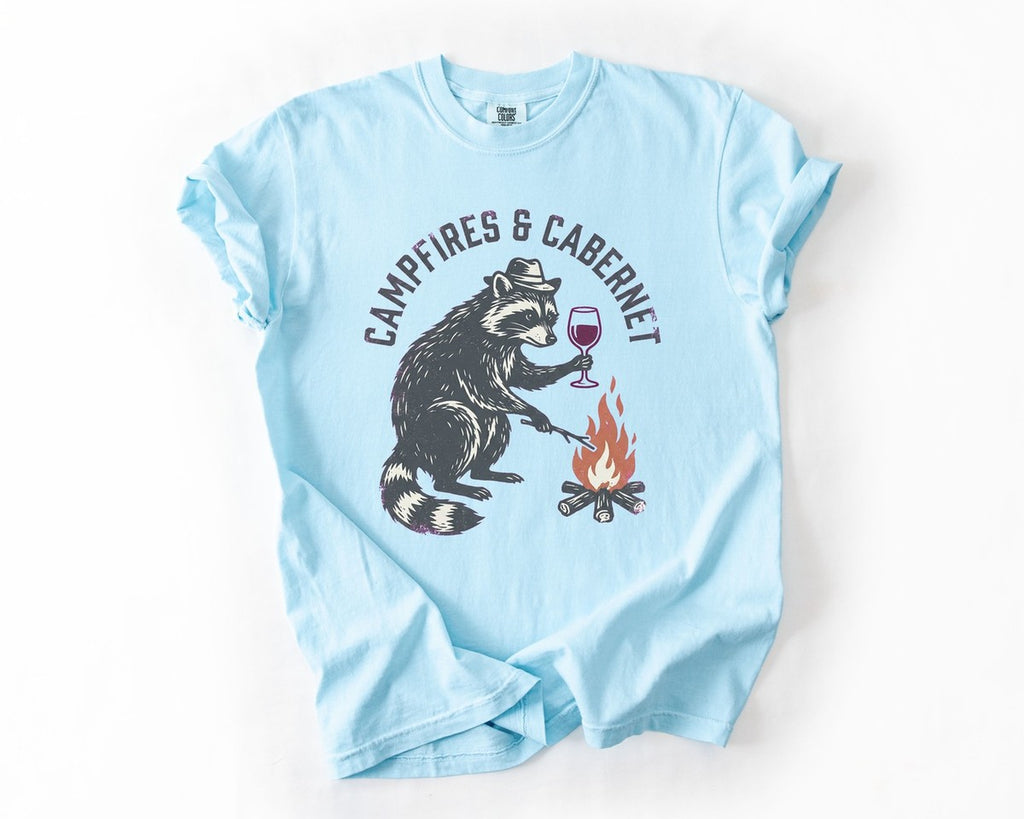 Campfires & Cabernet Tee - Chambray