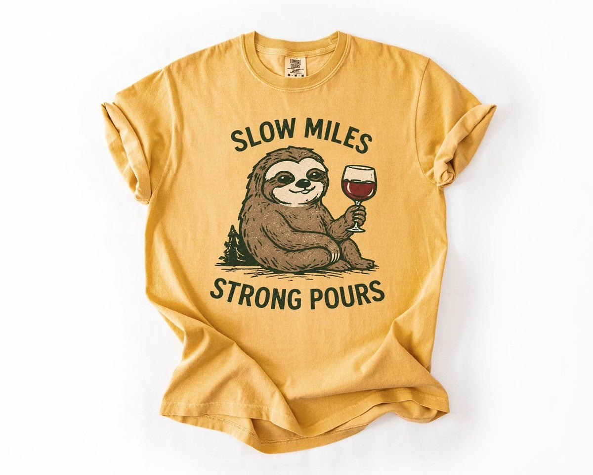 Slow Miles Strong Pours Tee - Mustard