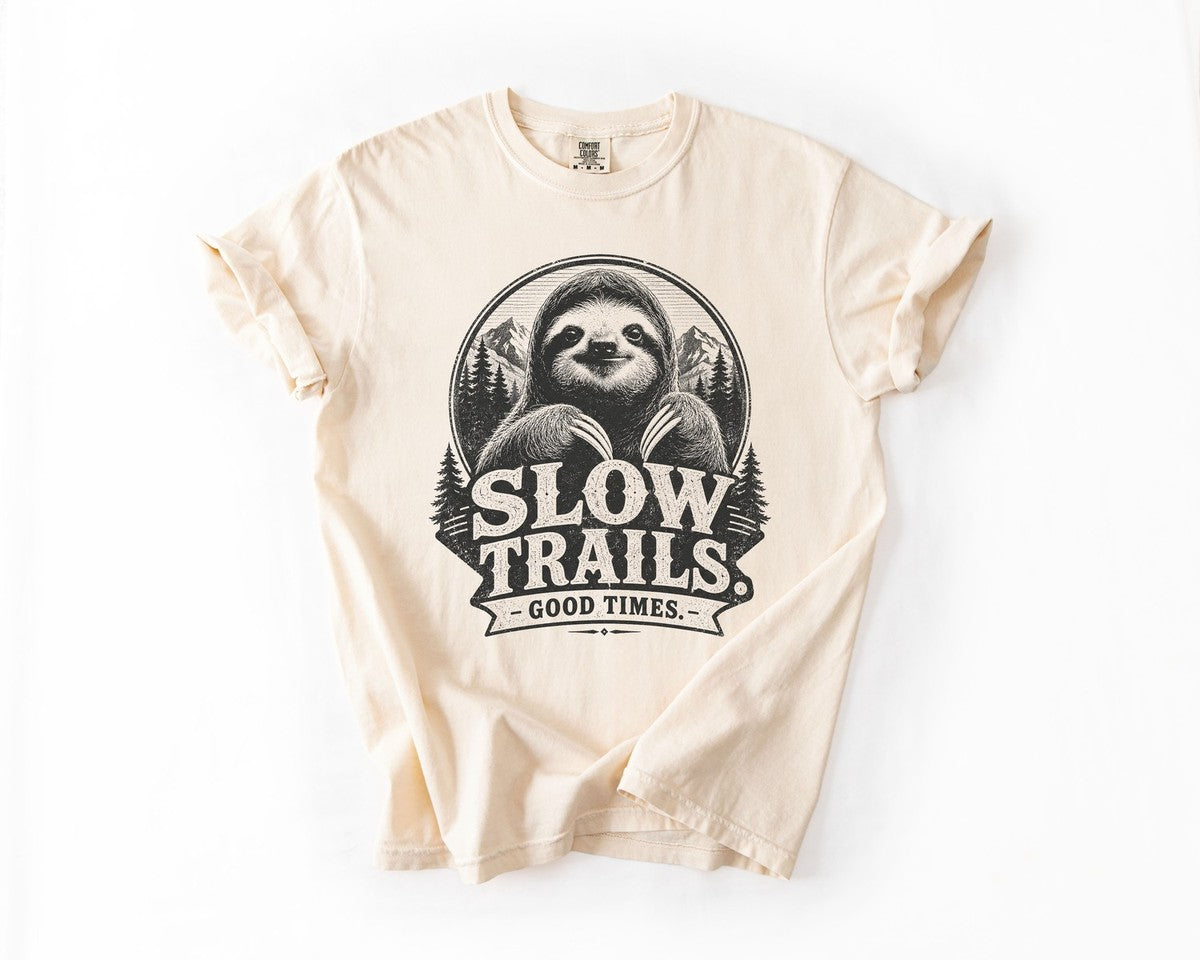 Slow Trails Good Times Sloth Tee - Ivory