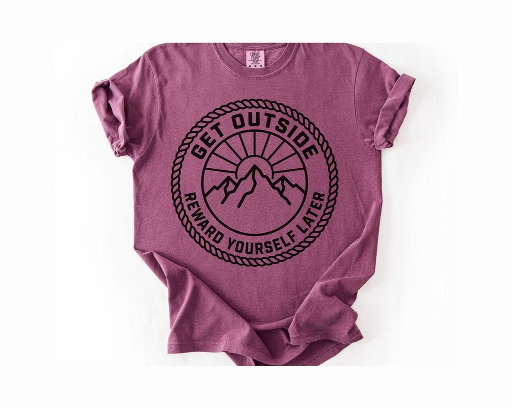 Get Outside Mountain T-Shirt - Berry