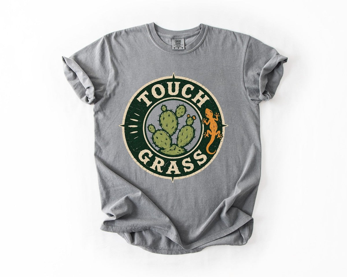 Touch Grass Cactus Patch - Grey